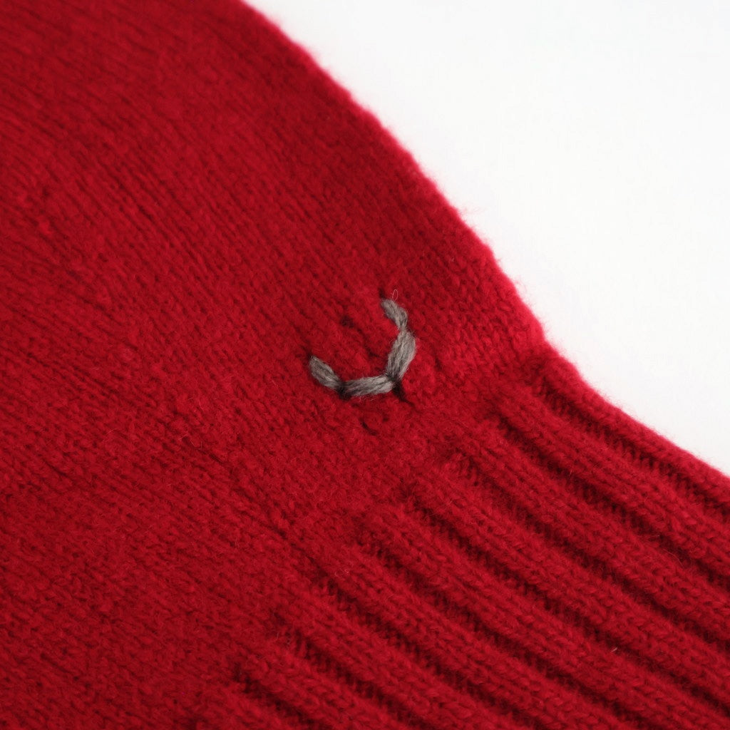 fine lambs wool crew-neck P/O #red [WVFL-UW117]