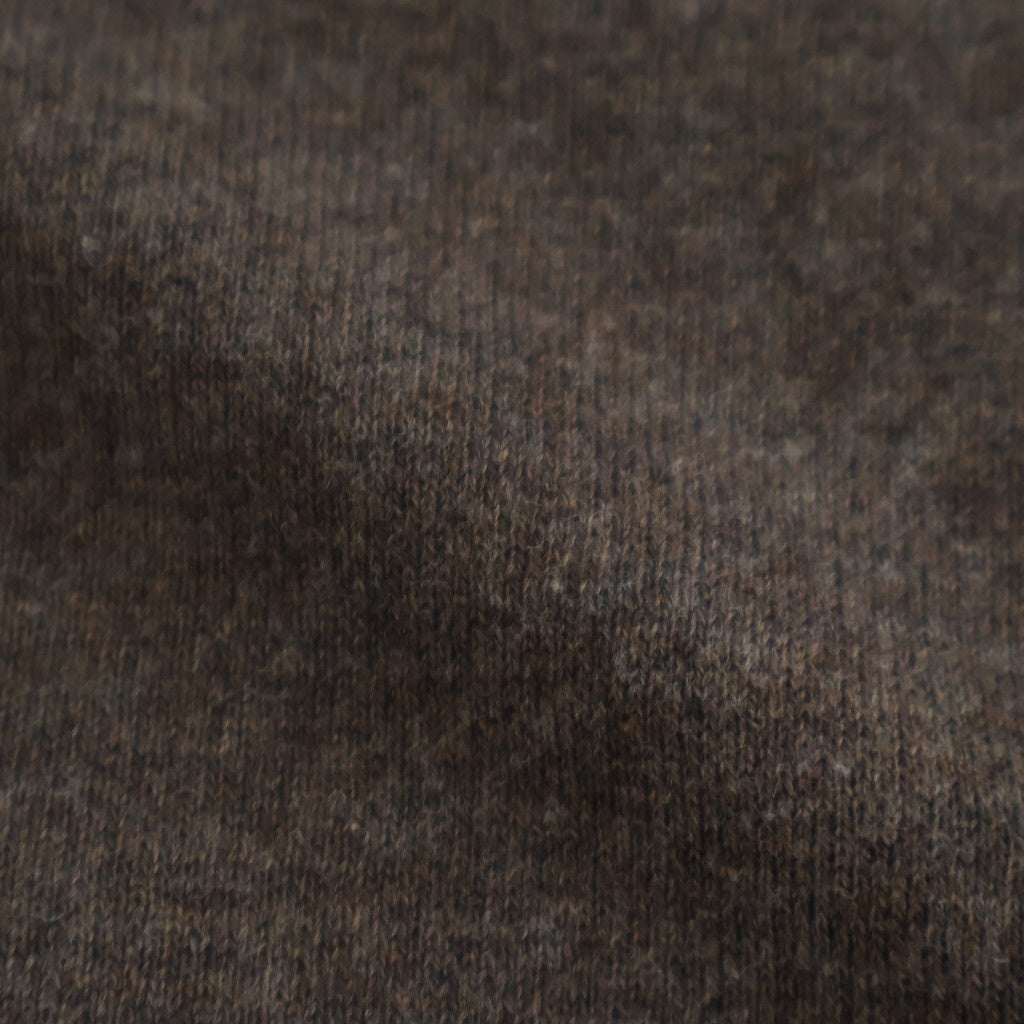 14GG 2PLY PLAIN STITCH COTTON/WOOL/CASHMERE V-NECK CARDIGAN #8600 BROWN [GNSL25531]