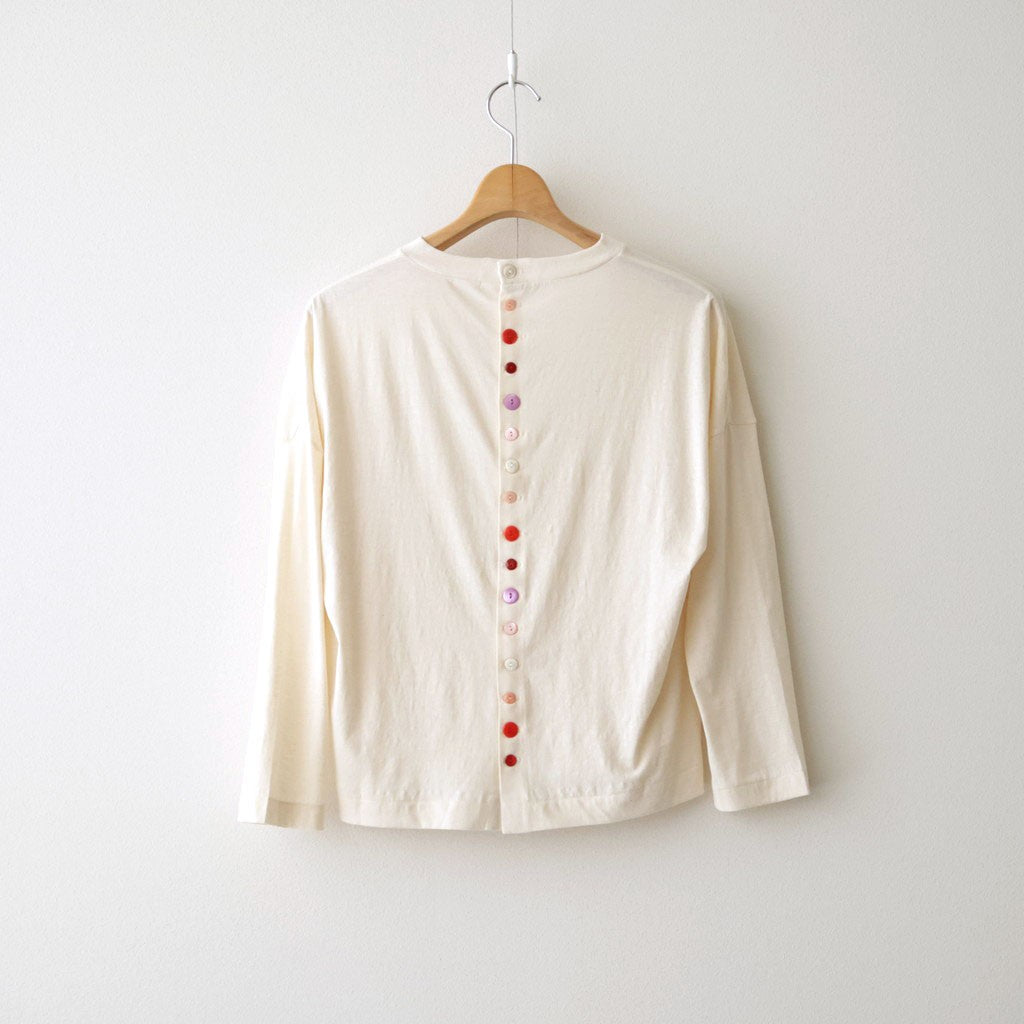 DROP CANDY BUTTON LONG SLEEVE T #Natural [no.8193]