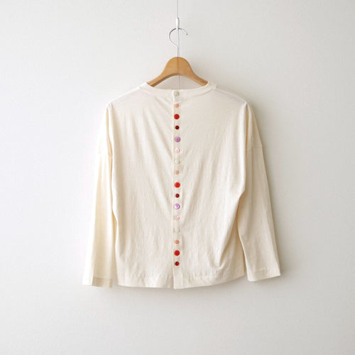 DROP CANDY BUTTON LONG SLEEVE T #Natural [no.8193]