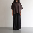 VOILE TULLE LACE S/SL SMOCK WITH COTTON VOILE #9700 CHARCOAL [NSL25051]