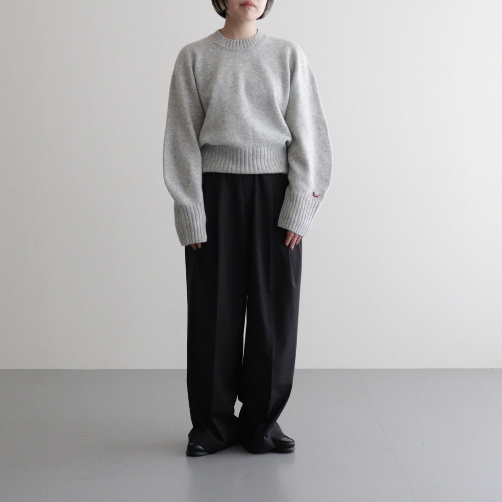 fine lambs wool crew-neck P/O #light gray [WVFL-UW117]