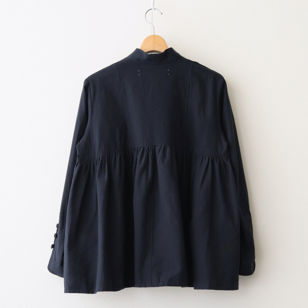 冬の肖像 Funnel neck over blouse #black [TLF-126-sh007-cst]