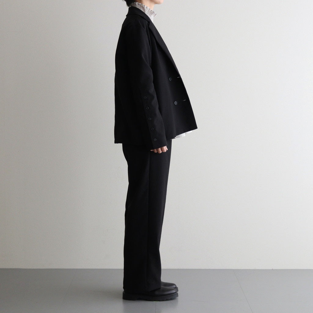 Wool linen like easy jacket #Black [1479-006]