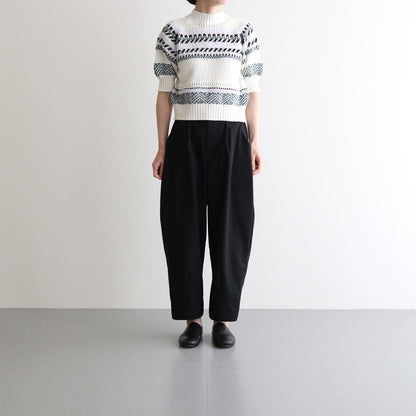 Wide tapered trousers #Black [TLF-225-pa002-Reht]