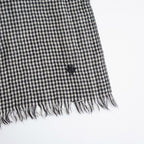 BOILE WOOL SMALL GINGHAM CHECK BOILED WOOL SMALL GINGHAM CHECK STOLE #9981 BLK (BLACK/ECRU SAND CHECK) [NMDS26586]