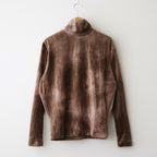 tie-dyed cotton velour high-neck P/O #cocoa brown × gray [WXFL-UW116]