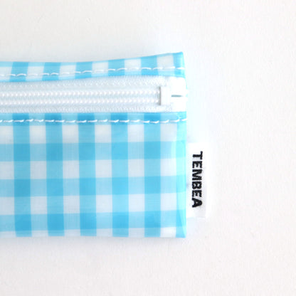 FLAT POUCH MINI #GINGHAM SAX [TMB-2352A]