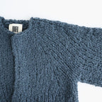 british super down slub felt yarn hand-knit cardigan #dark teal [WXFL-UW127]
