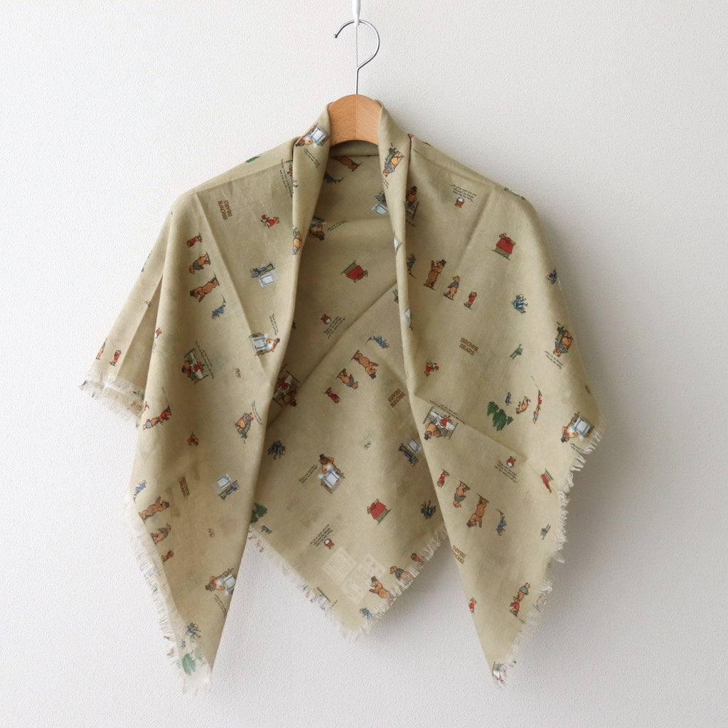 BROWN BEARS GAUZE SHAWL #Beige [no.7223]