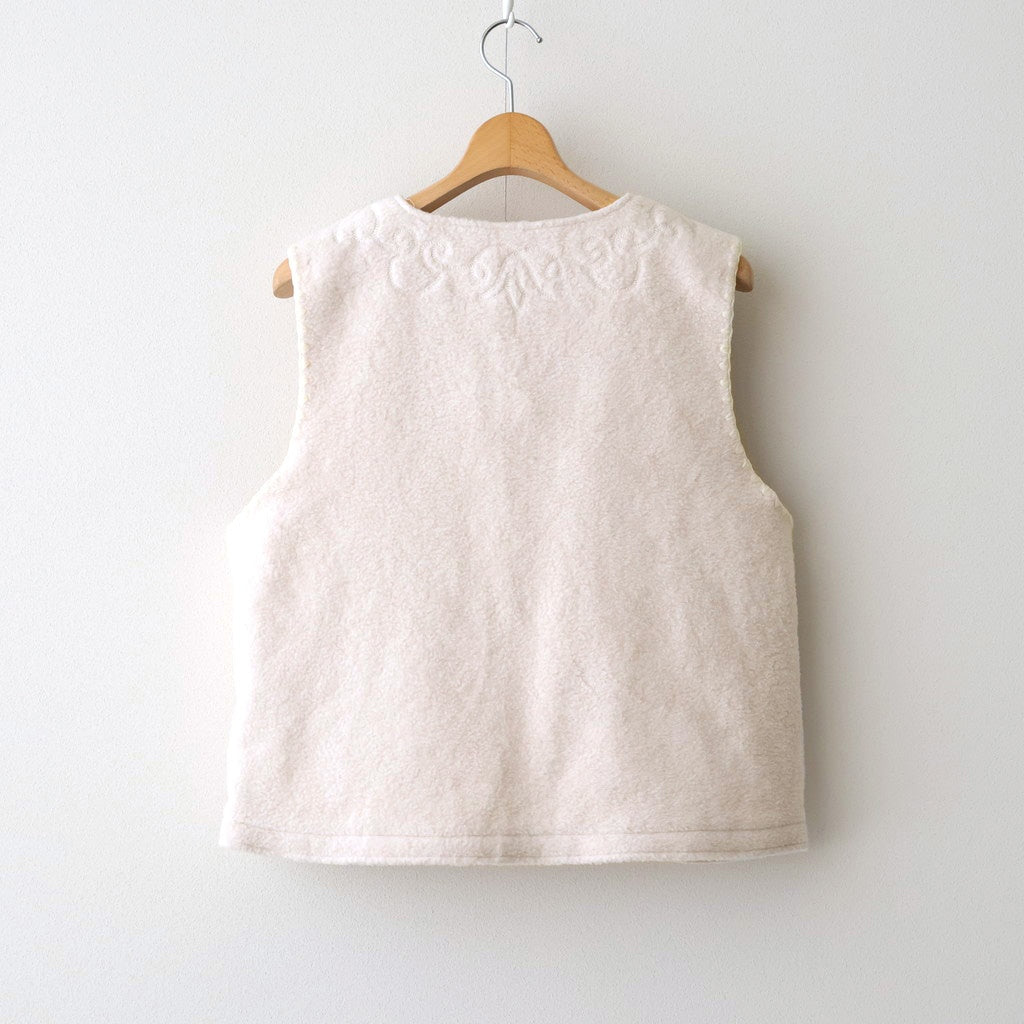 幻の花 Embroidery vest #milk [TLF-126-ve003-nc]