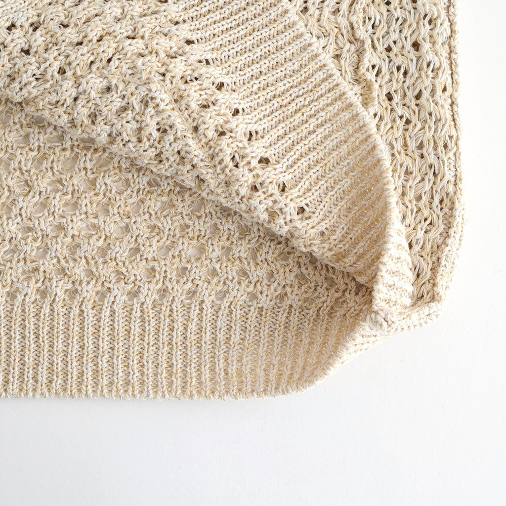 double honeycomb mesh-knit buttonless C/D #off white mix [WXSP-UW112]