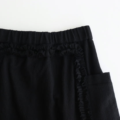 FRILL DECORATION SKIRT #Black × Black [no.7130]