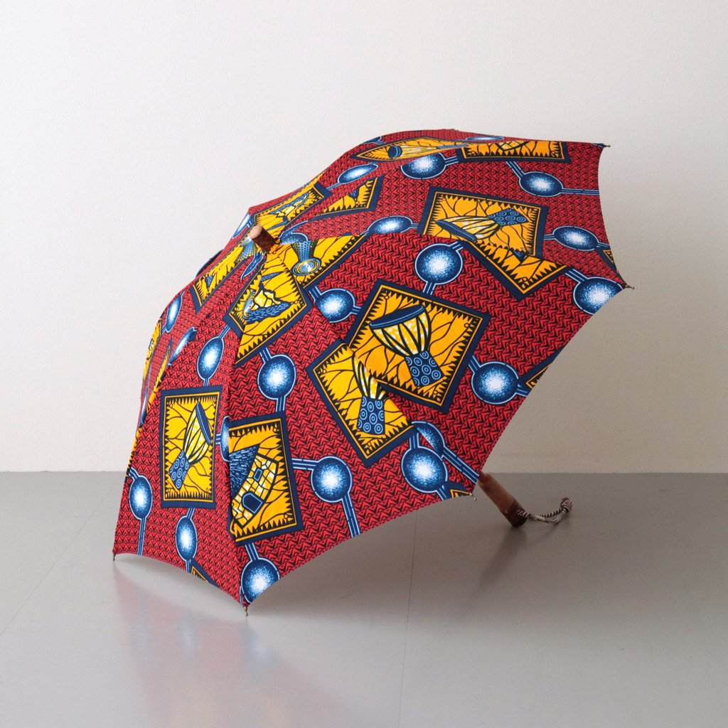 African Batik Long Umbrella #4 [BON-22005C]