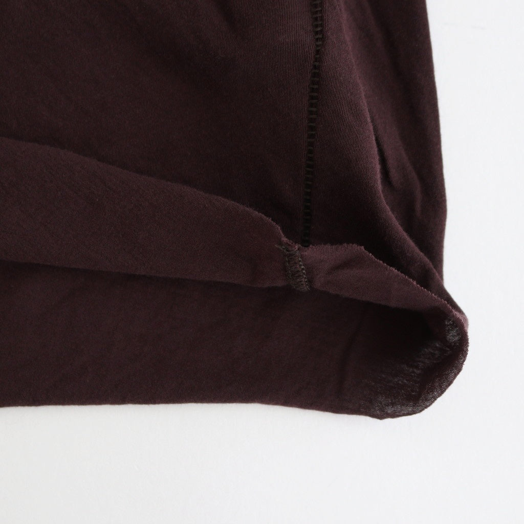 high twist cotton sheer jersey turtle-neck Tee #dark brown [WVFL-UW104]