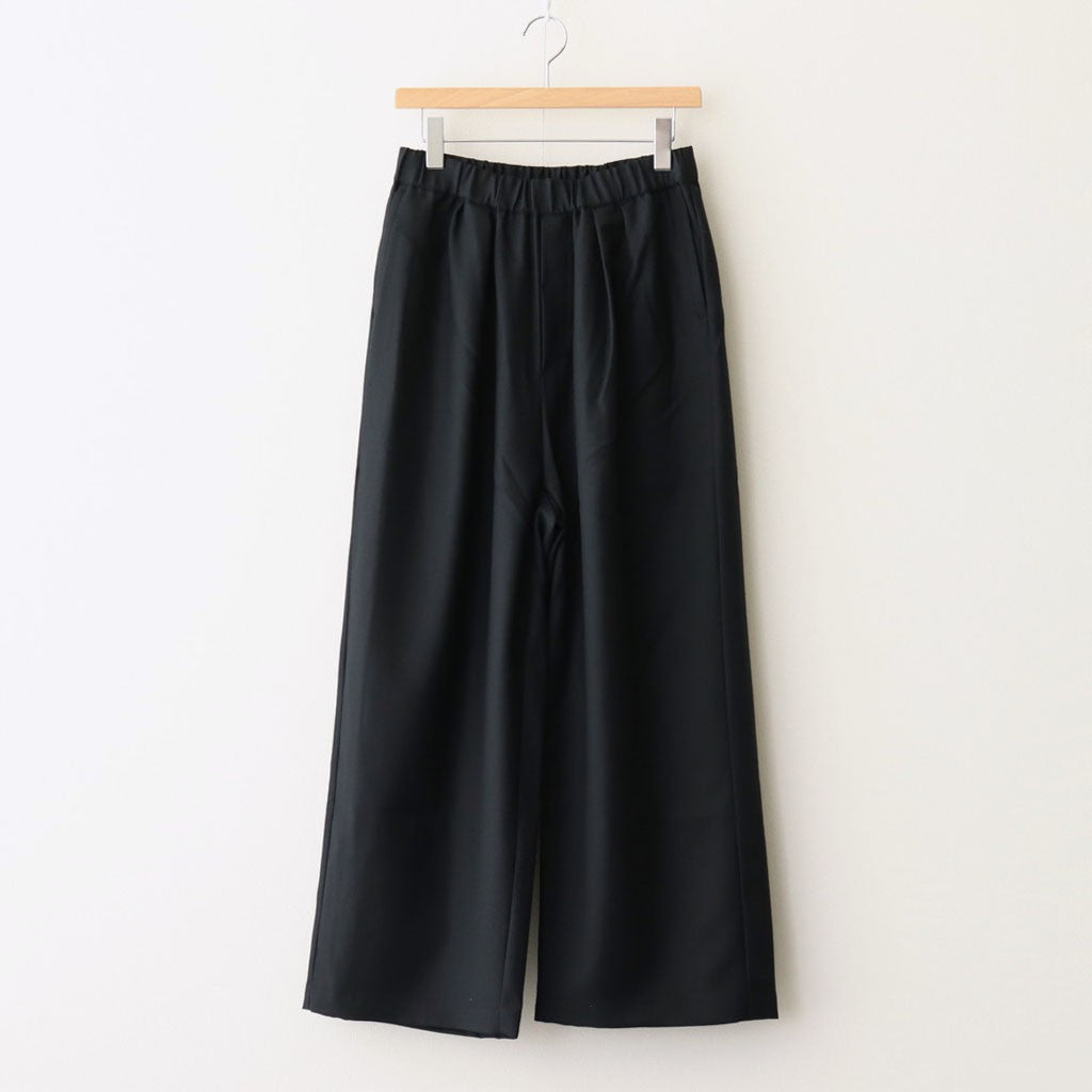 WORSTED SERGE 2TUCK WIDE EASY PANTS #9900 BLACK [GNMDS2502WS]