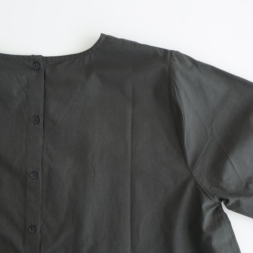 40s POPLIN PLAIN HEM FRILL BACK OPENING SMOCK #9700 GREY [NSL25543]