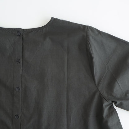 40s POPLIN PLAIN HEM FRILL BACK OPENING SMOCK #9700 GREY [NSL25543]