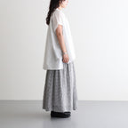80s COTTON VOILE LACE LACE&STRING COLLAR GATHERED SHIRT #9100 WHT (OFF WHITE) [NSL26092]