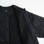 BANGALORE SILK PLAIN PADDED C-NECK SHORT COAT #9900 BLACK [NMDS26551]