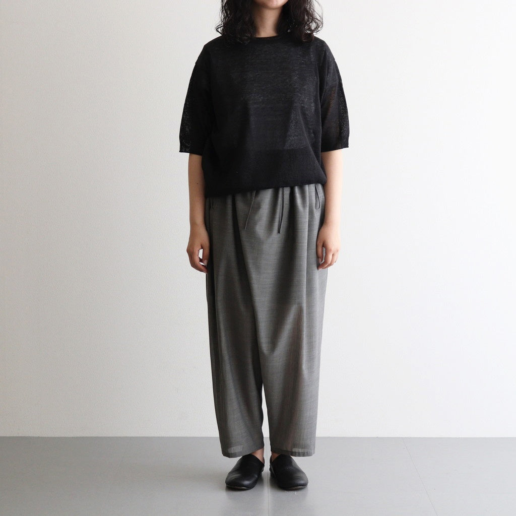輝かしい影 Elastic waist wrap pants #Gray [TLF-225-pa004-em]