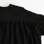 G.D COTTON SILK STAND COLLAR LONG SHIRT #Black [no.7366]