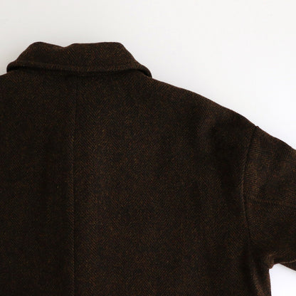 Bishu original wool herringbone stand collar coat #brown herringbone [TS243CO080]