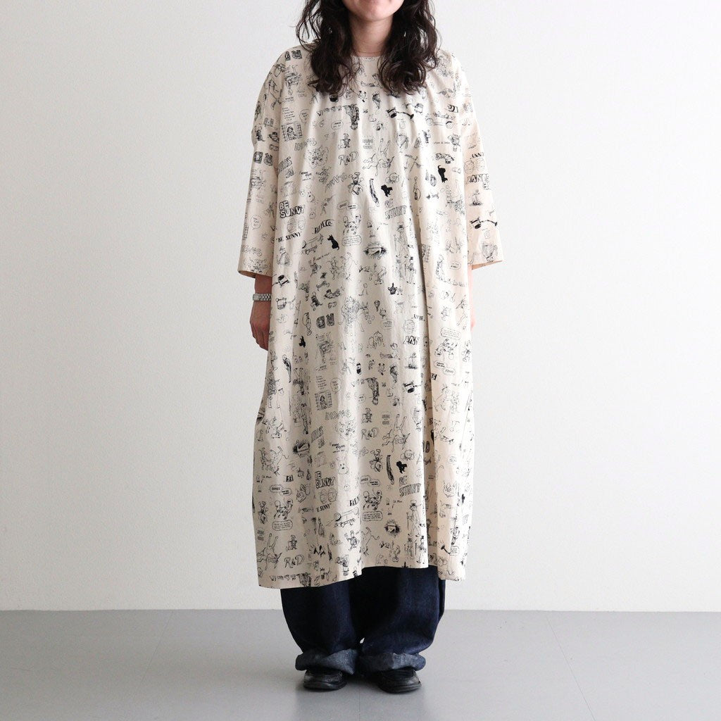 GRAFFITI PULLOVER DRESS #Natural [no.7943]