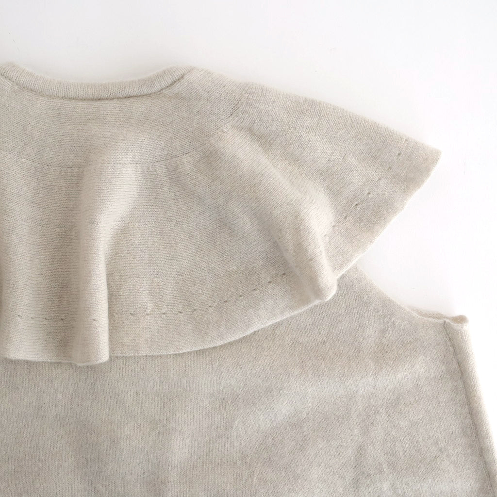 静寂：Knit cape vest #greige [13253-14106]
