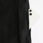 DENSELY LINEN GATHER DRESS #Black [no.7310]