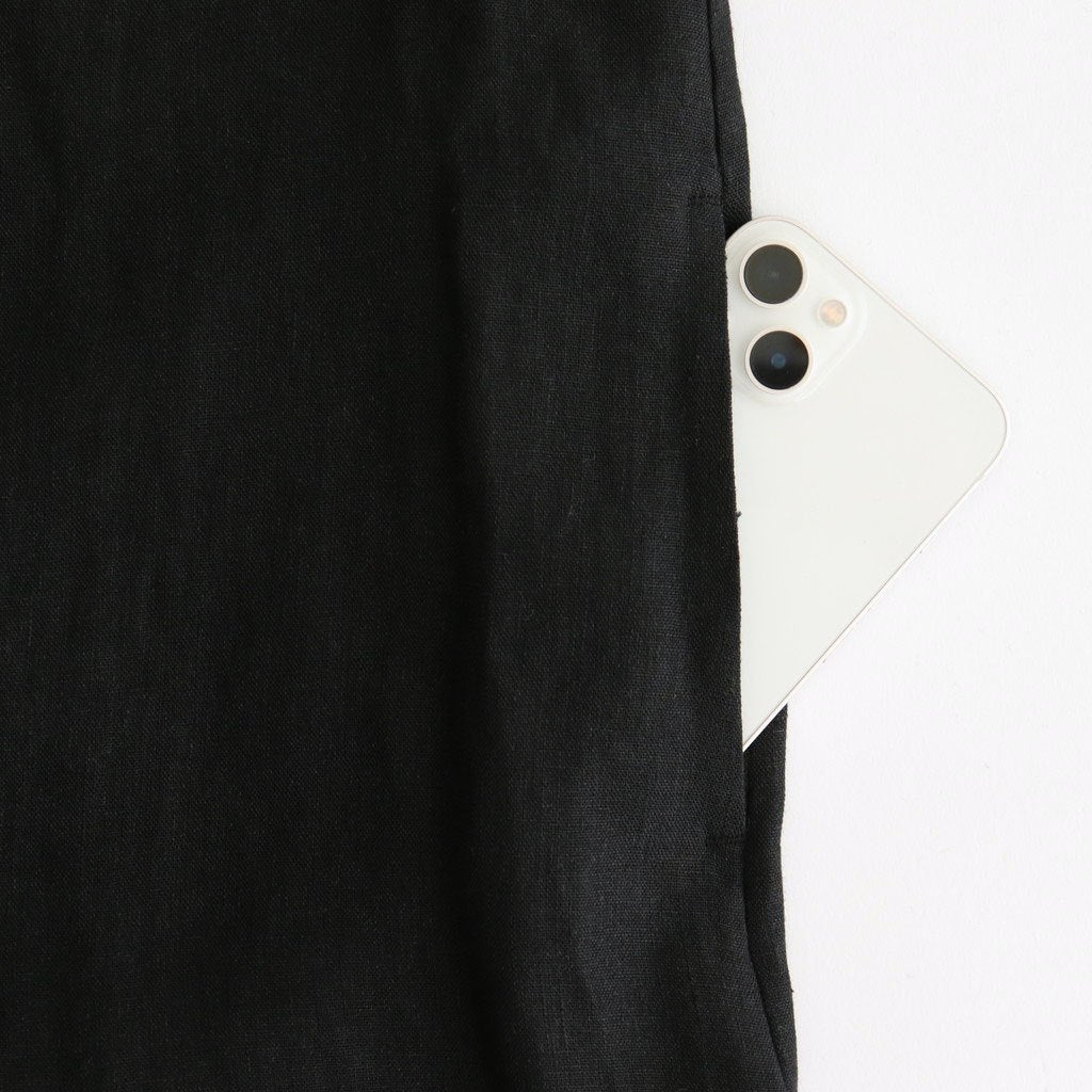 DENSELY LINEN GATHER DRESS #Black [no.7310]