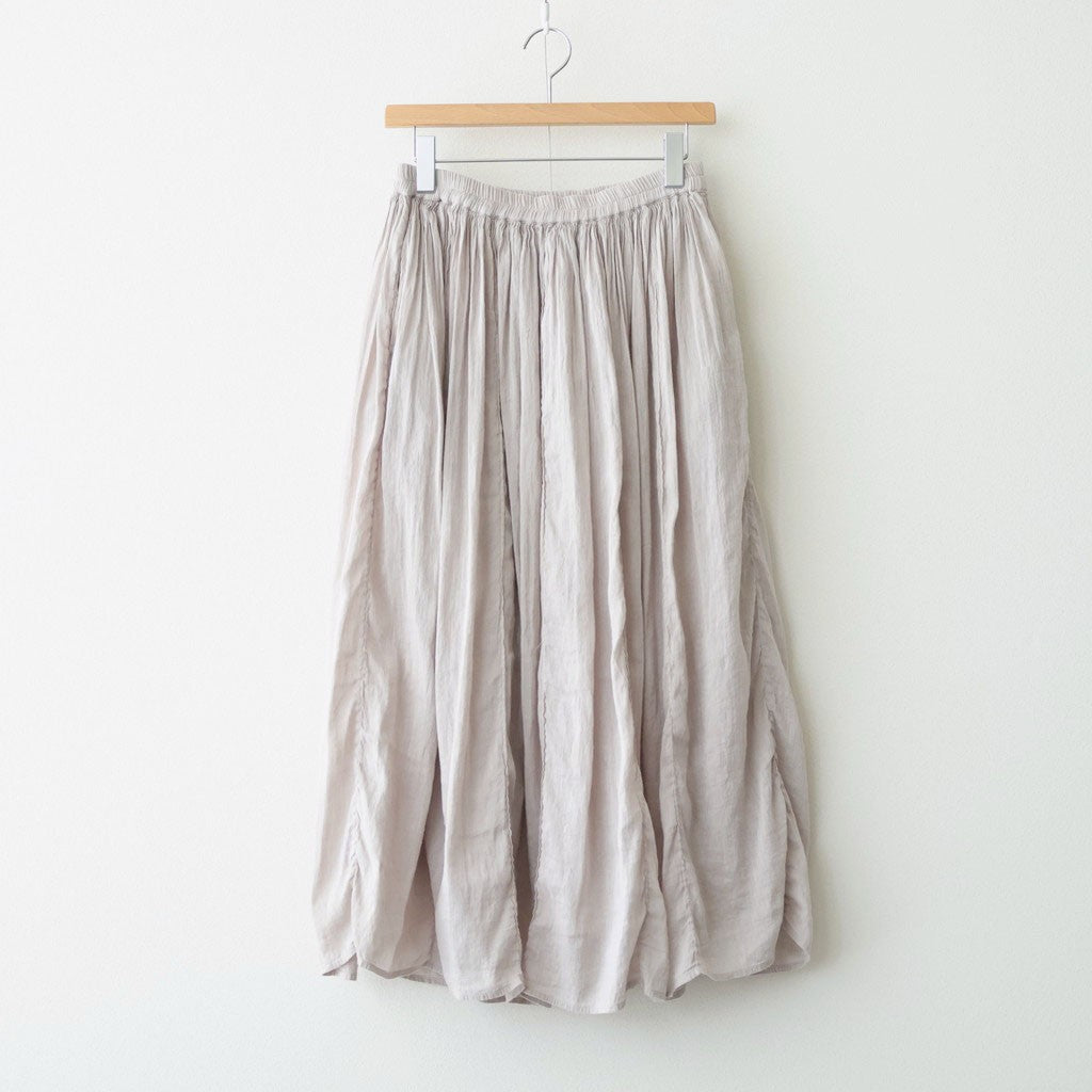 60s AUTOLOOM LINEN/COTTON PLAIN OVERDYE GATHERED SKIRT #940D D.GREY [INMDS26012D]
