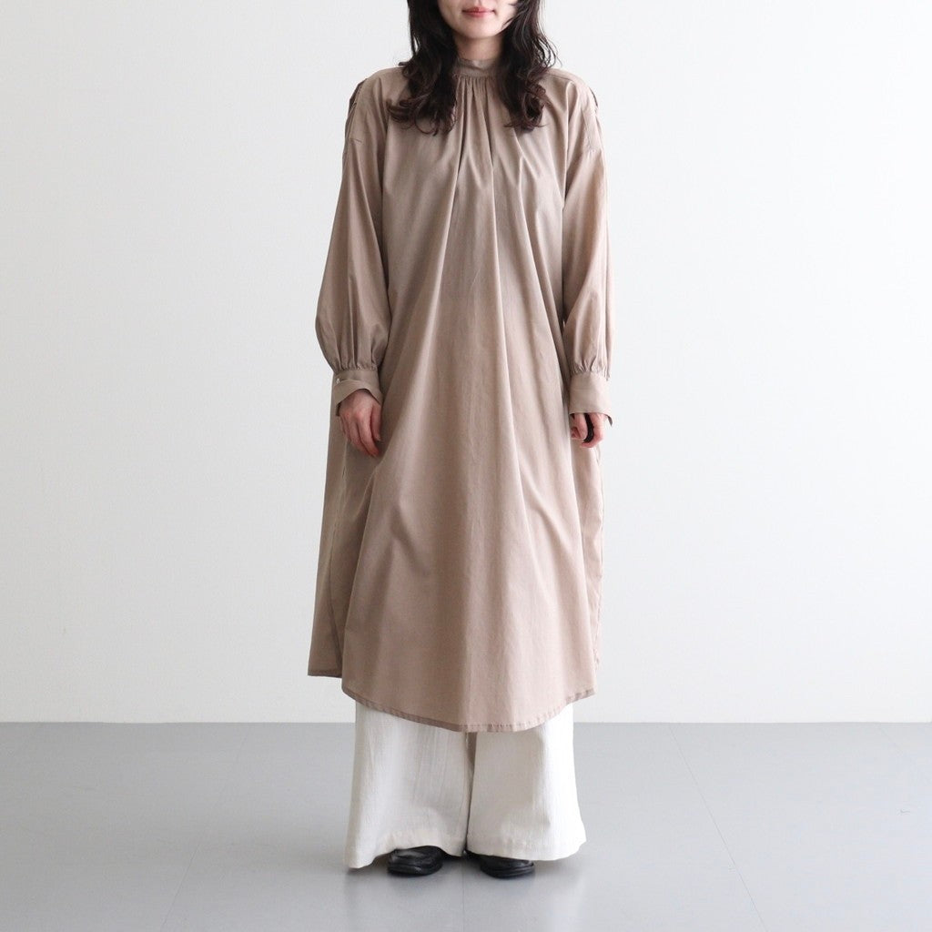 静寂の欠片 Back open garher dress #beige [TLF-126-op001-la]