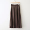 high-twisted cotton sheer knit layered skirt #charcoal brown × mist green [WXSP-UW139]