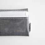 FLAT POUCH MINI #GINGHAM SMALL BLACK [TMB-2352A]