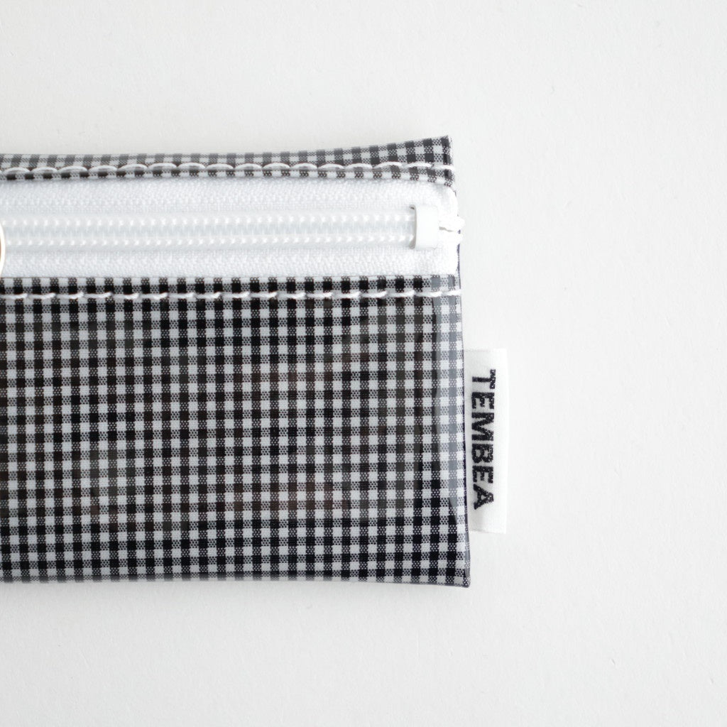FLAT POUCH MINI #GINGHAM SMALL BLACK [TMB-2352A]