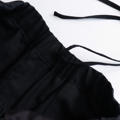 WORSTED SERGE 2TUCK WIDE EASY PANTS #9900 BLACK [GNMDS2502WS]