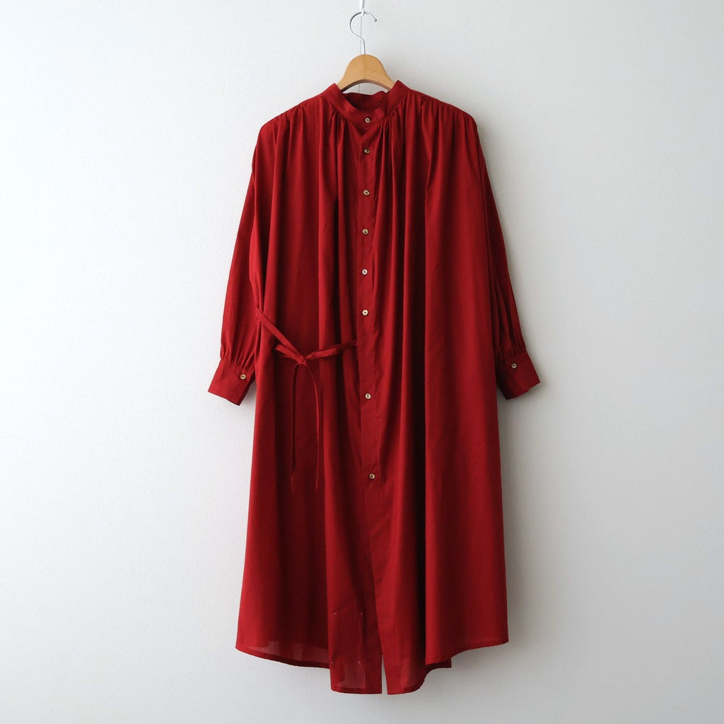 静寂の欠片 Back open garher dress #Agate red [TLF-126-op001-la]