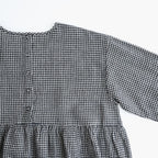 BOILE WOOL SMALL GINGHAM CHECK GATHERED CREW NECK PULLOVER #9981 BLK (BLACK/ECRU SAND CHECK) [NMDS26582]