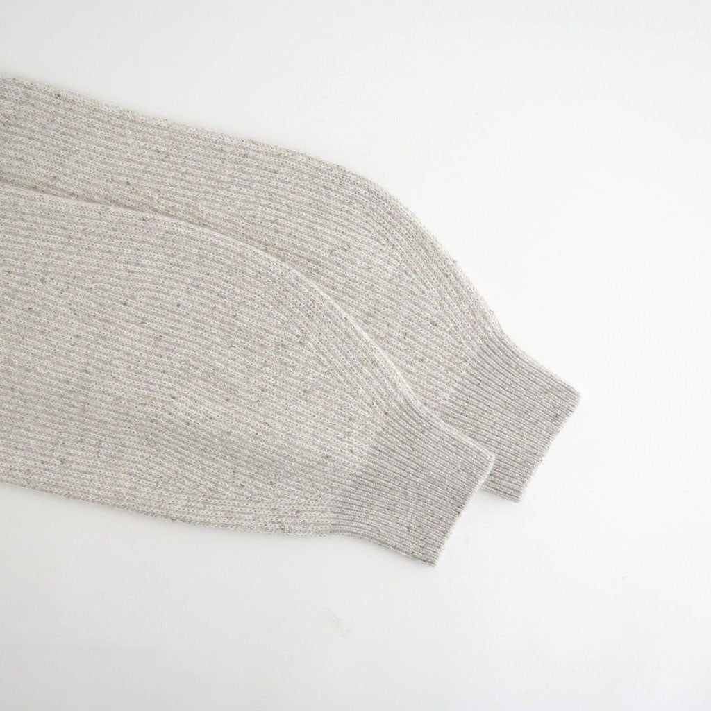 woolen cotton & silk nep wool tweed-knit P/O #grayge tweed [WXFL-UW124]