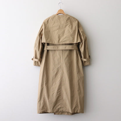 GARMENT DYE NO COLLAR TRENCH COAT #Beige [no.7277]