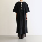 cotton linen powder dress #black [1559-007]