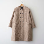 BANGALORE SILK PLAIN PADDED NO COLLAR DOUBLE COAT #8400 DK BEIGE [NMDS26552]