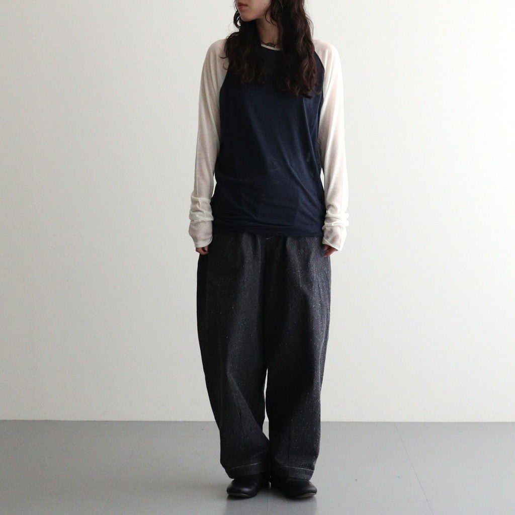 cashmere & supima cotton gauze jersey baseball Tee #navy [WXFL-UW105]