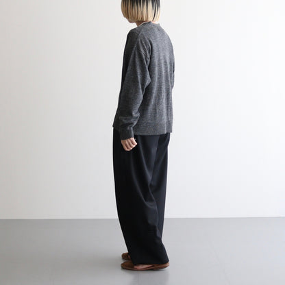 12GG 1PLY LINEN PLAIN V-NECK 1 BUTTON CARDIGAN #9800 CHARCOAL [GNSL23302]