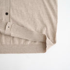 14GG PLAIN STITCH COTTON/NYLON/SILK V-NECK CARDIGAN #8200 LT.BEIGE [NNSL26503]