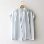 静寂の欠片 half sleeve back open blouse #Blue gray [TLF-225-sh008-la]