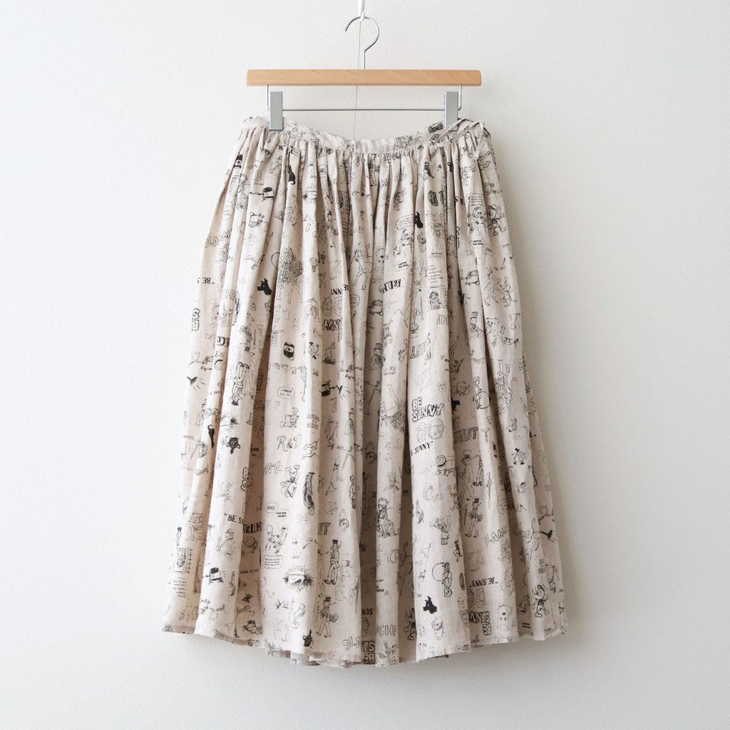 GRAFFITI GATHER SKIRT #Flax [no.7952]