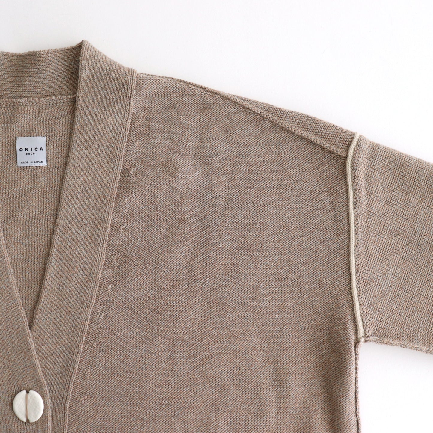 Cotton-Wool Cardigan #Beige Mix [oni058]