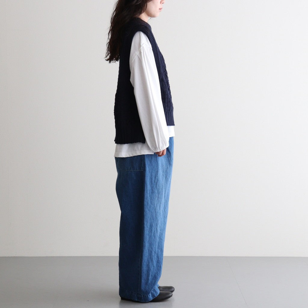 Recycled-Cotton Vest #Navy [oni059]